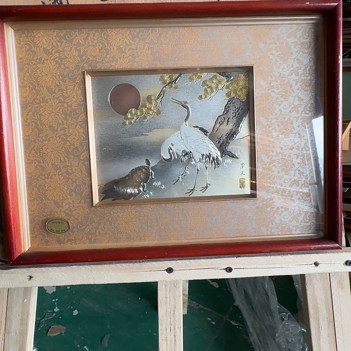 桂***水中古回流带框画不包运损拍下