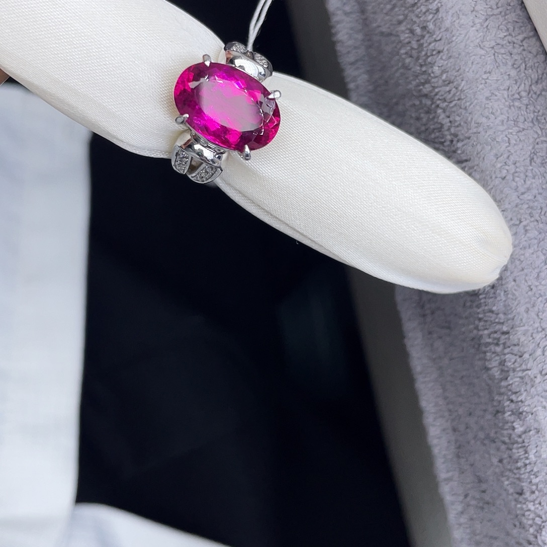 欣***有戒指碧玺铂Pt850镶嵌一枚