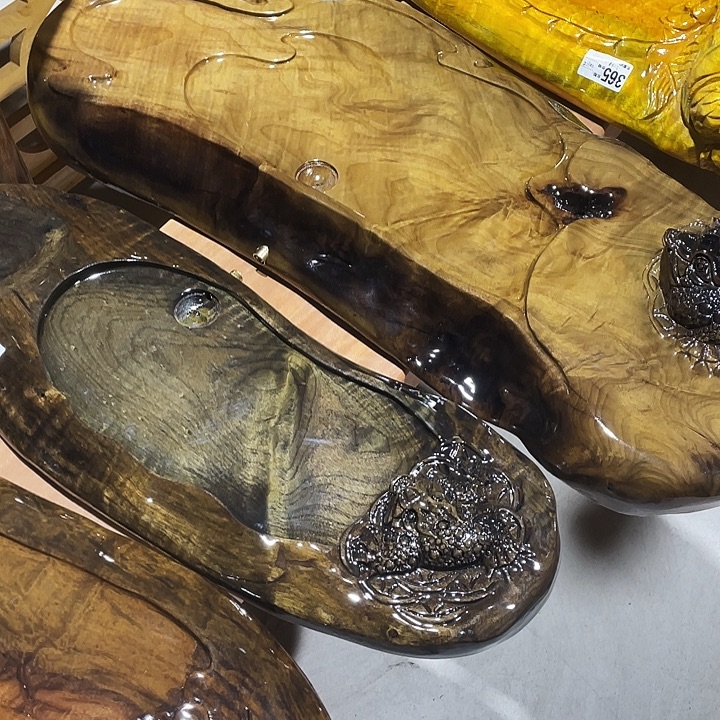 金丝楠阴沉金丝楠金蟾茶盘