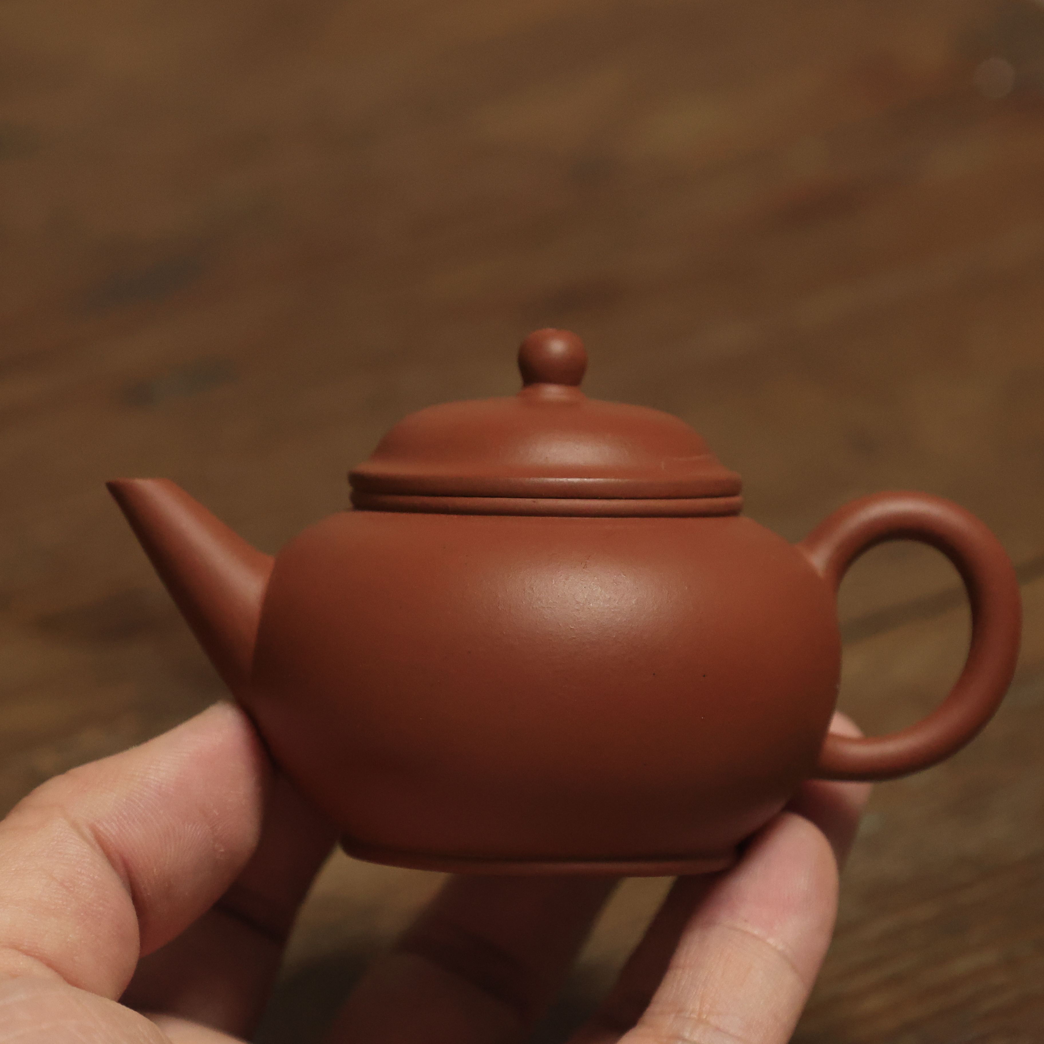 90年代台商定制大红袍水平壶85毫升