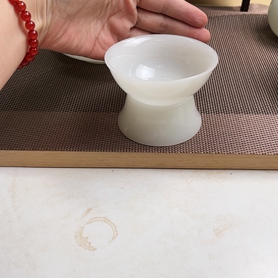 瓷片苦*高档皙白玉瓷茶漏茶托