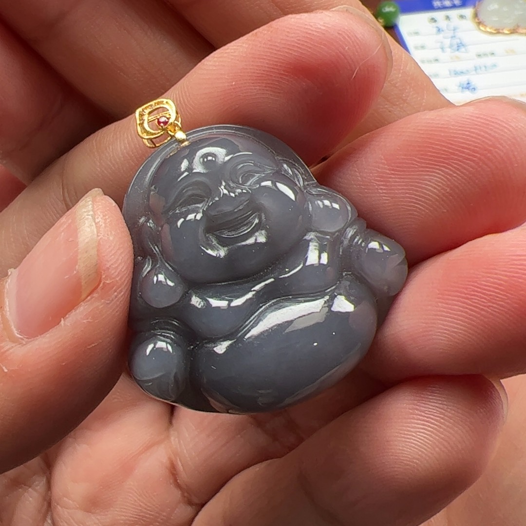 和田玉颈饰18K金镶嵌