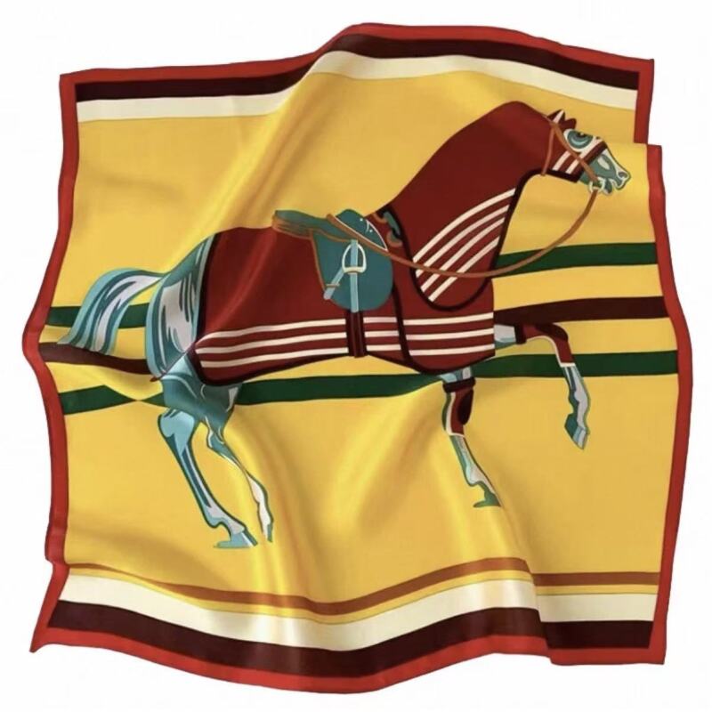 G91（黄色大马）潮流时尚气质简约风2025年新款  70*70左右围巾W5