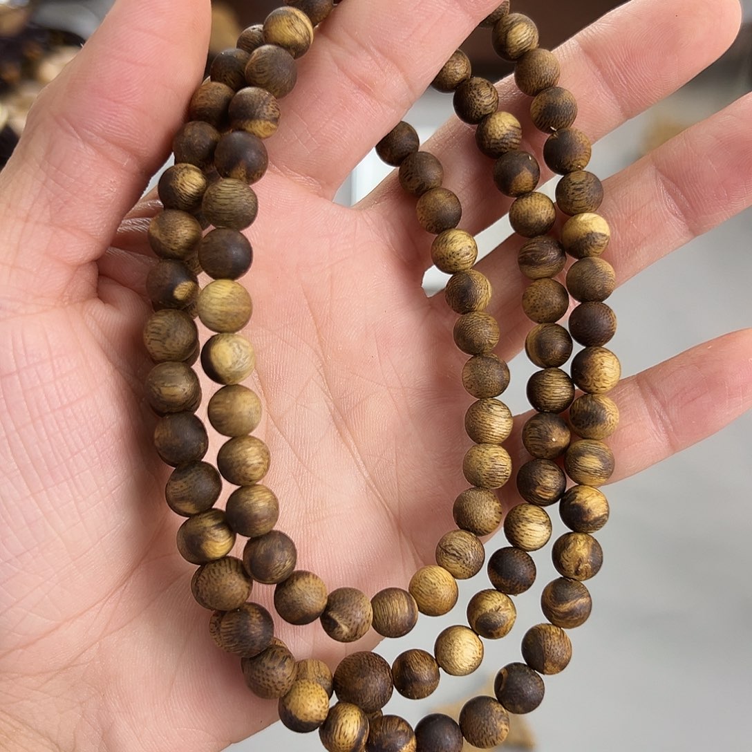 沉香沉香香囊海南虎斑棋0.7mm圆珠多圈15克➕多样性发一