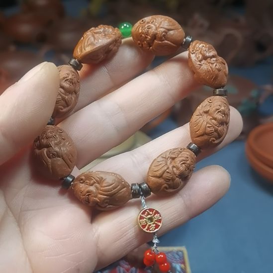 紫砂茶杯红清水紫砂财神手串