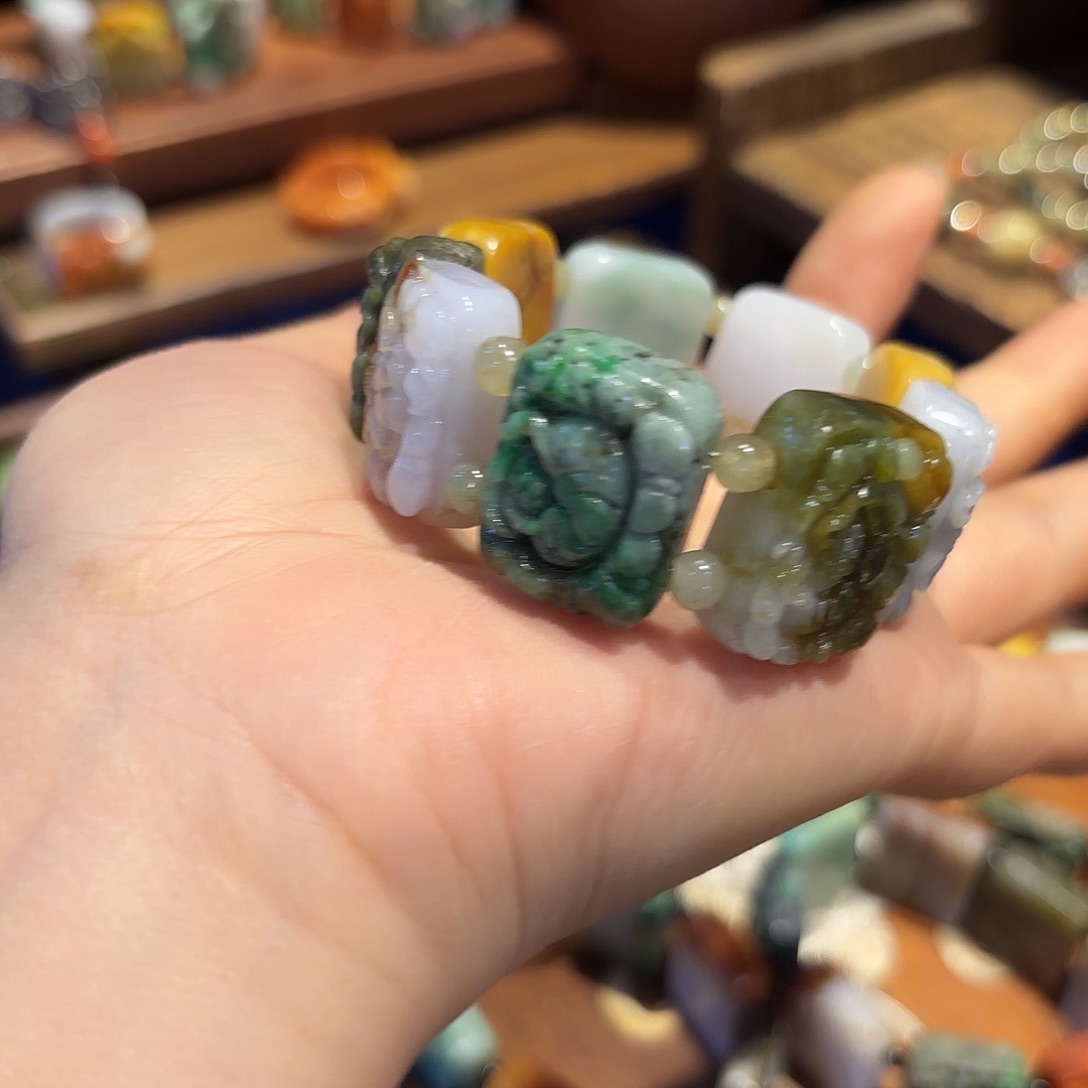 翡翠手链未镶嵌原创