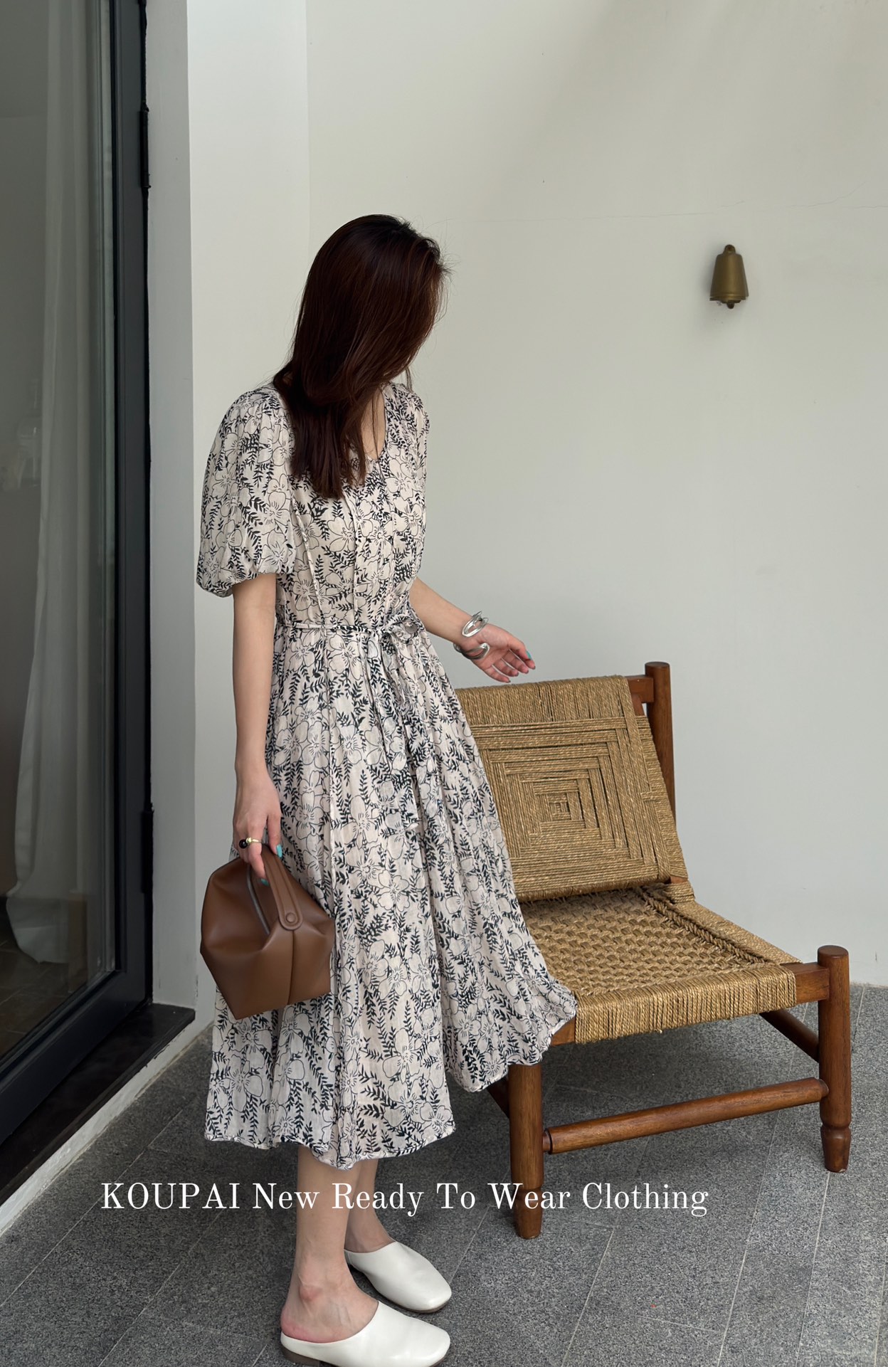 【AC专属】枝蔓花卉印花连衣裙裙子夏季-KDL1399