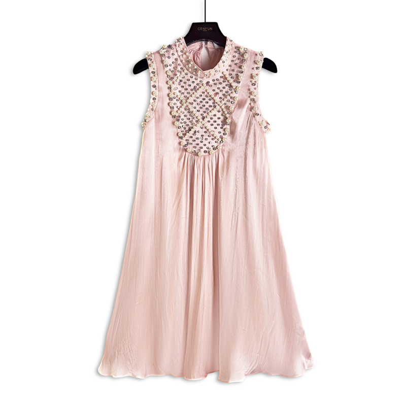 2025春夏高定设计款无袖收腰连衣裙E001364