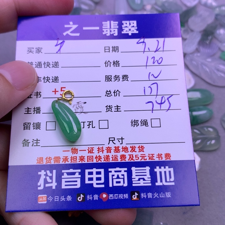 颈饰18K金镶嵌翡翠M****