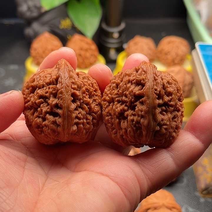 文玩核桃把件全品大蒜头边40肚43