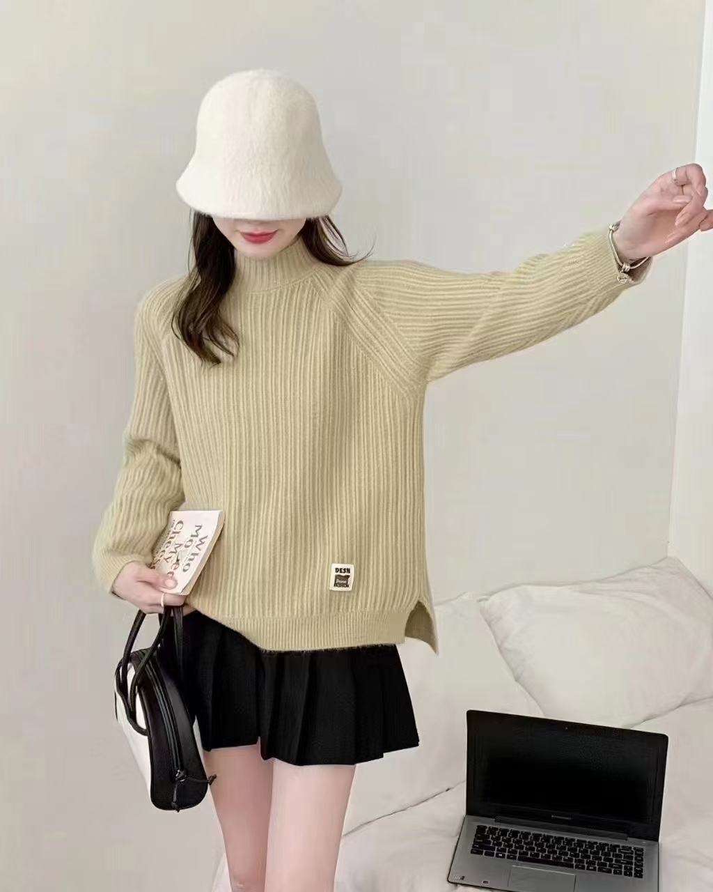 秋冬新款加厚针织衫短款针织开衫针织衫宽松女装上衣