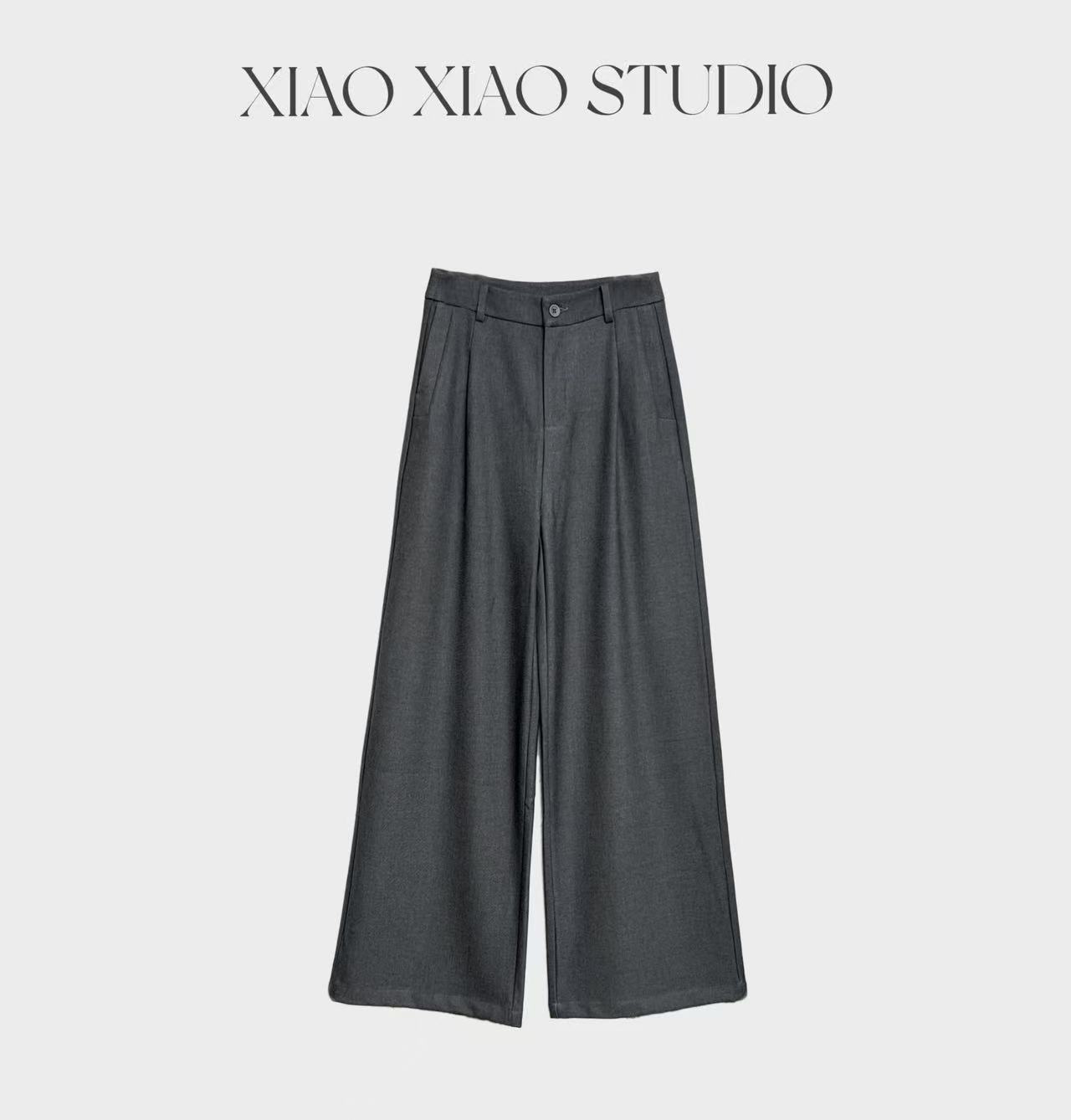 潇潇STUDIO-贵妇老钱 高级感气质显瘦老钱风垂感阔腿裤