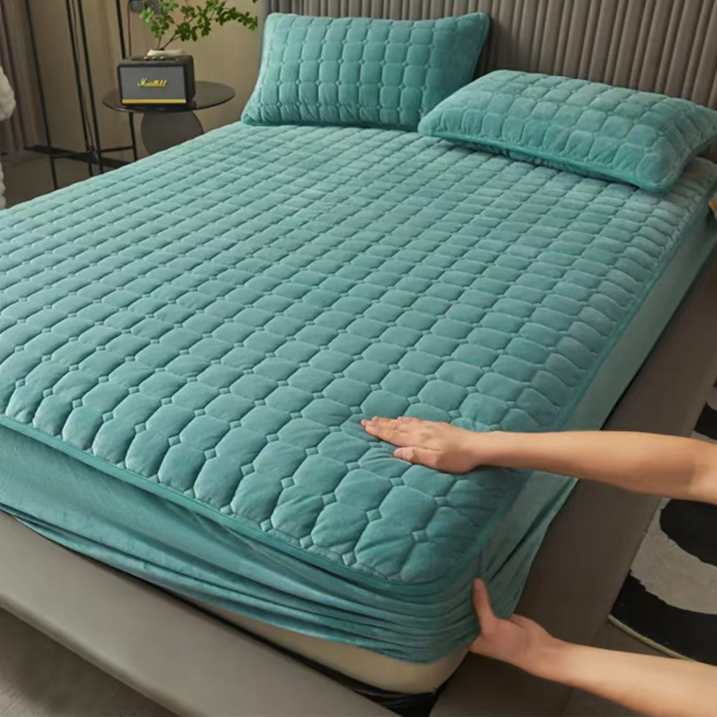 90*200*30cm现代简约床笠毛绒纯色风高级感北欧风单人床品P-2G209