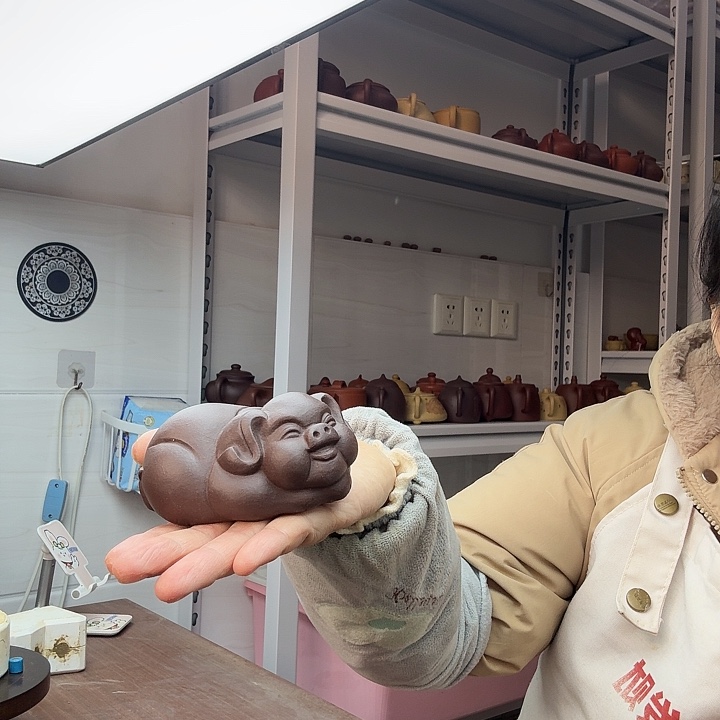 茶案紫泥猪猪茶宠