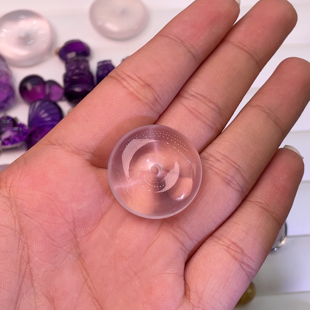 水晶颈饰未镶嵌粉水晶吊坠