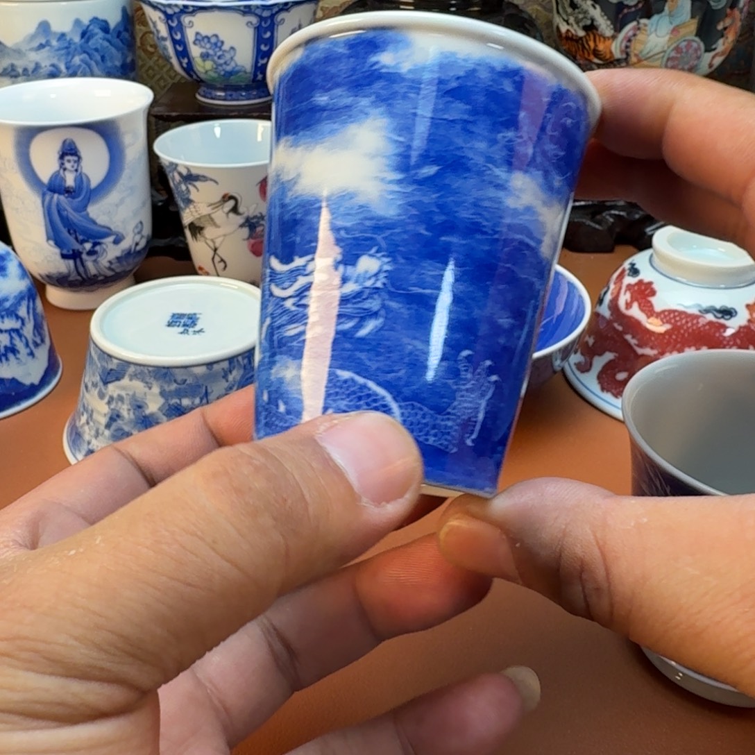 千***然杯子陶景德镇全手工手绘陶瓷