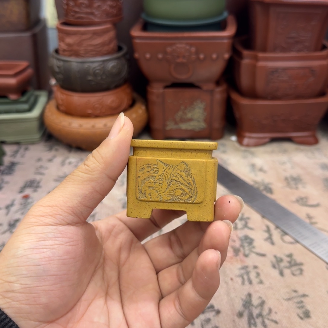 紫砂花盆宜兴紫砂正品4x3