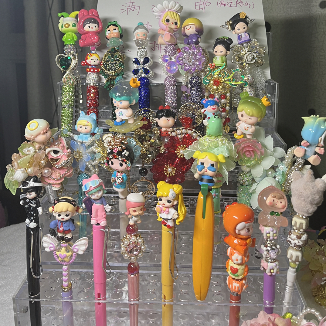创意彩色触屏串珠笔成品萌粒DIY可用于平板手机还能写字