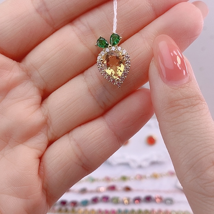 水晶颈饰银S925镶嵌吊坠