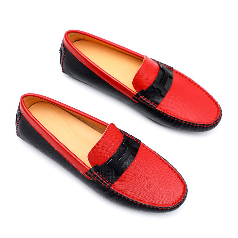 【杰登豪】38爆款高端新品头层牛皮时尚潮流豆豆鞋皮鞋一脚蹬懒人鞋