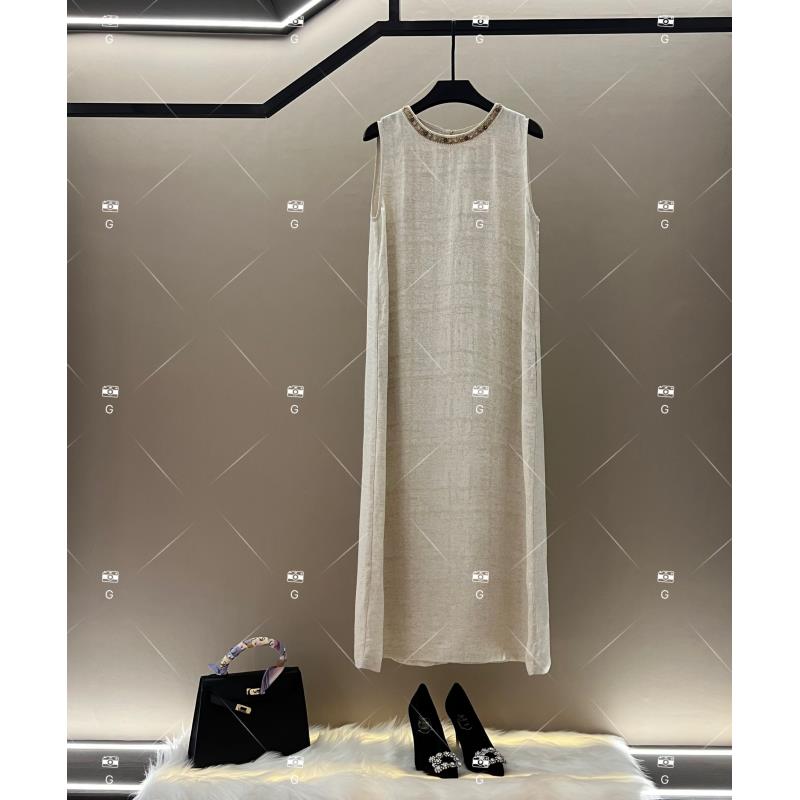 【秀秀】夏季新款复古时尚百搭印花无袖连衣裙 H-720