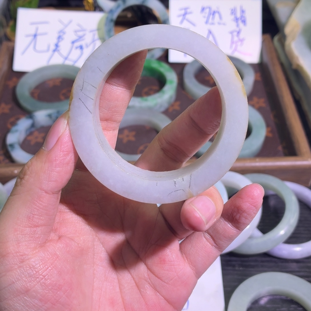 定制翡翠未镶嵌天然纹理随机，追求完美者慎拍