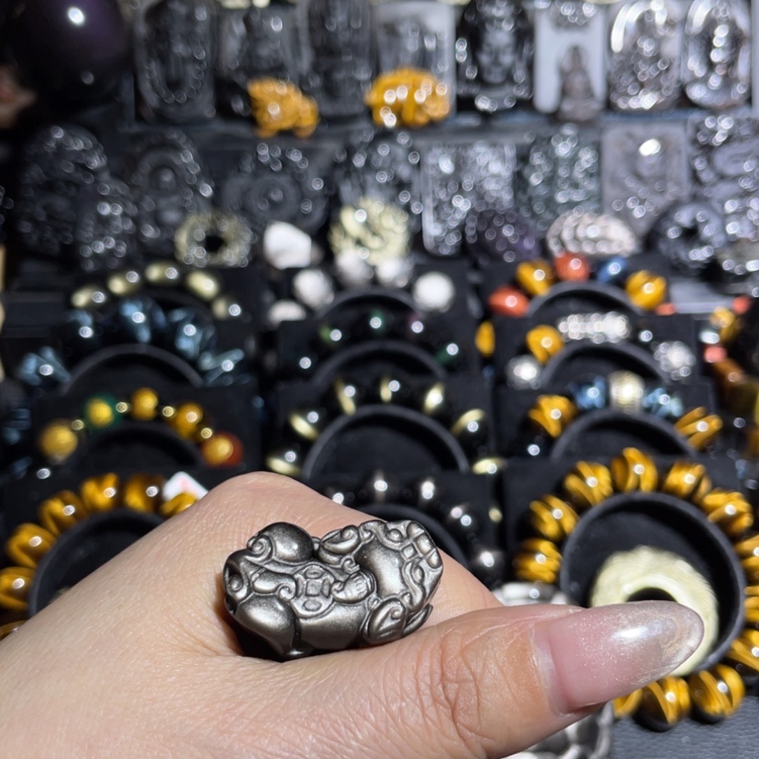 禧***临黑曜岩未镶嵌吊坠(赠链)