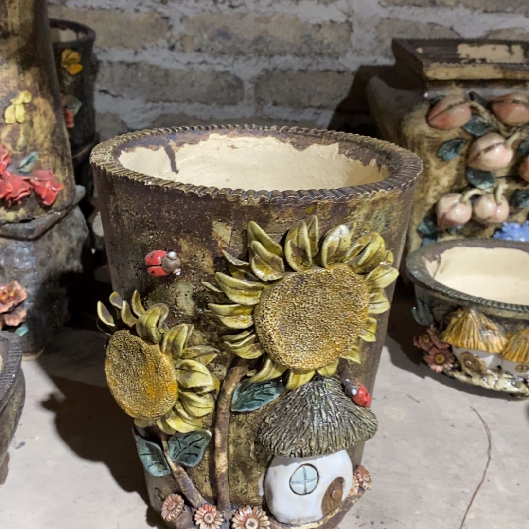 红陶青藤花器多肉花盆