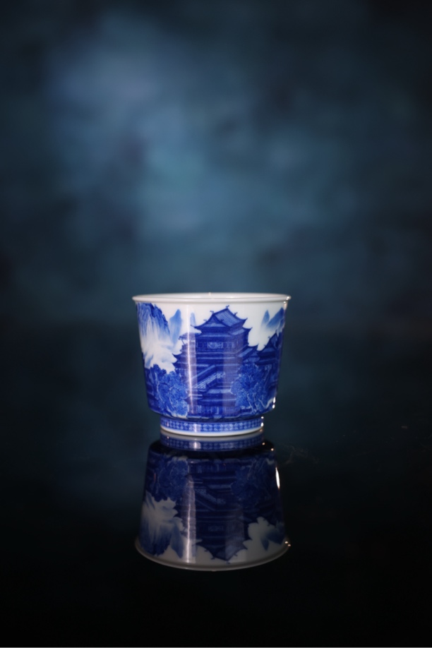 寻山晓隐滕王阁容天杯茶杯陶瓷
