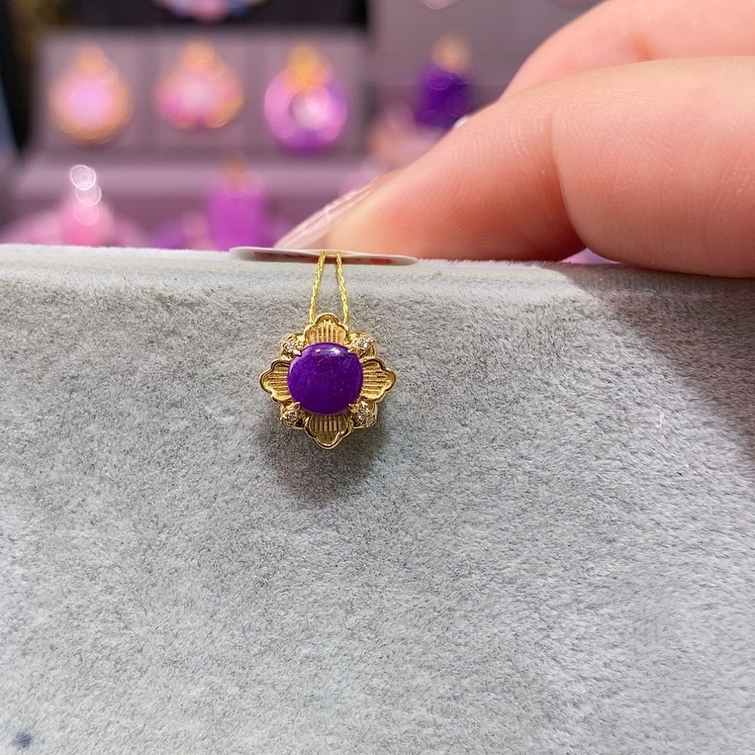 苏纪石（舒俱来）18K金镶嵌吊坠(不含链)