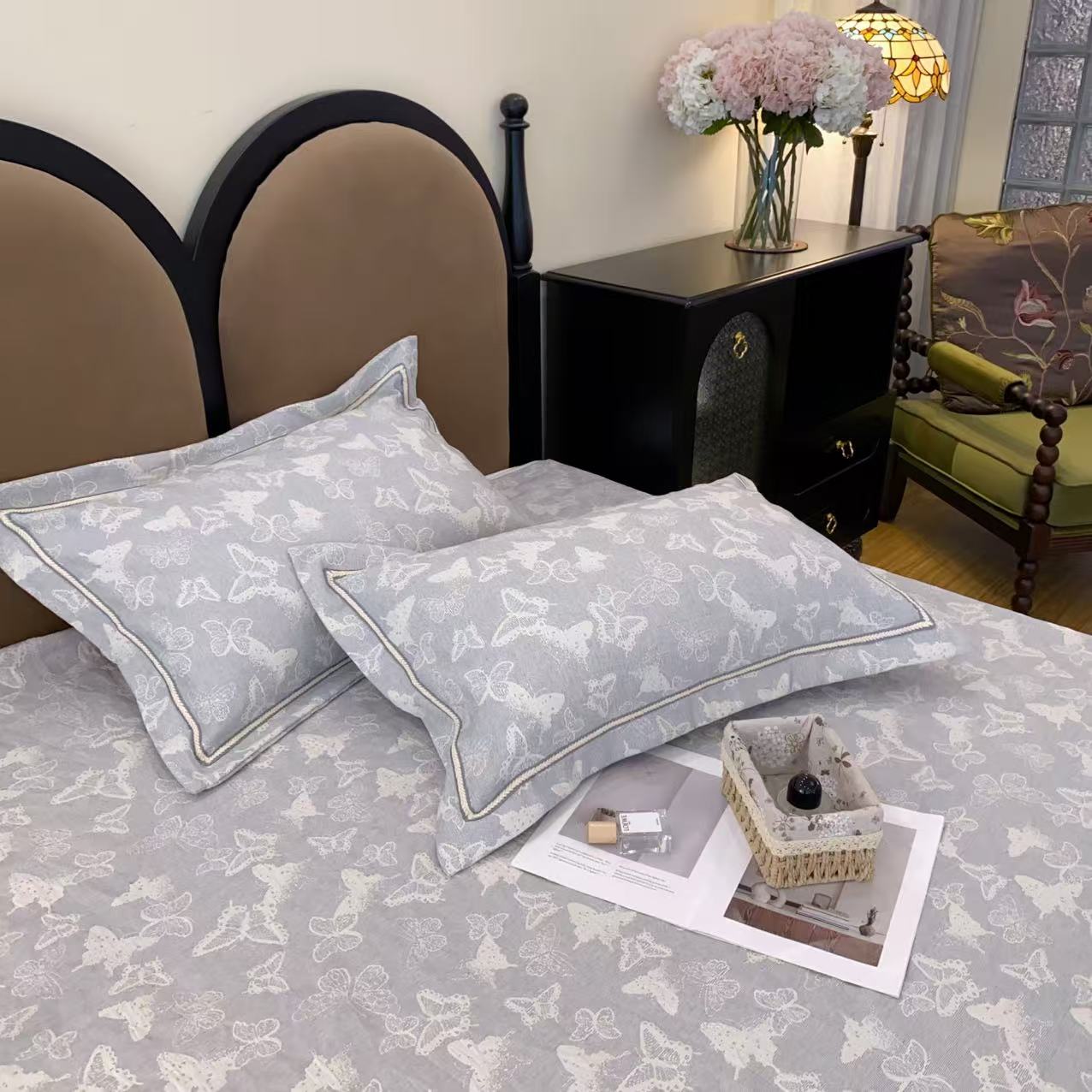 【雅趣】精选！古法提花汉麻床单 三件套 柔软轻奢透气大尺寸床盖