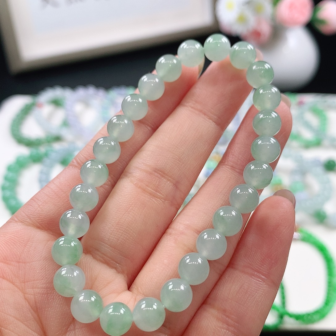 翡翠未镶嵌手链6.9mm