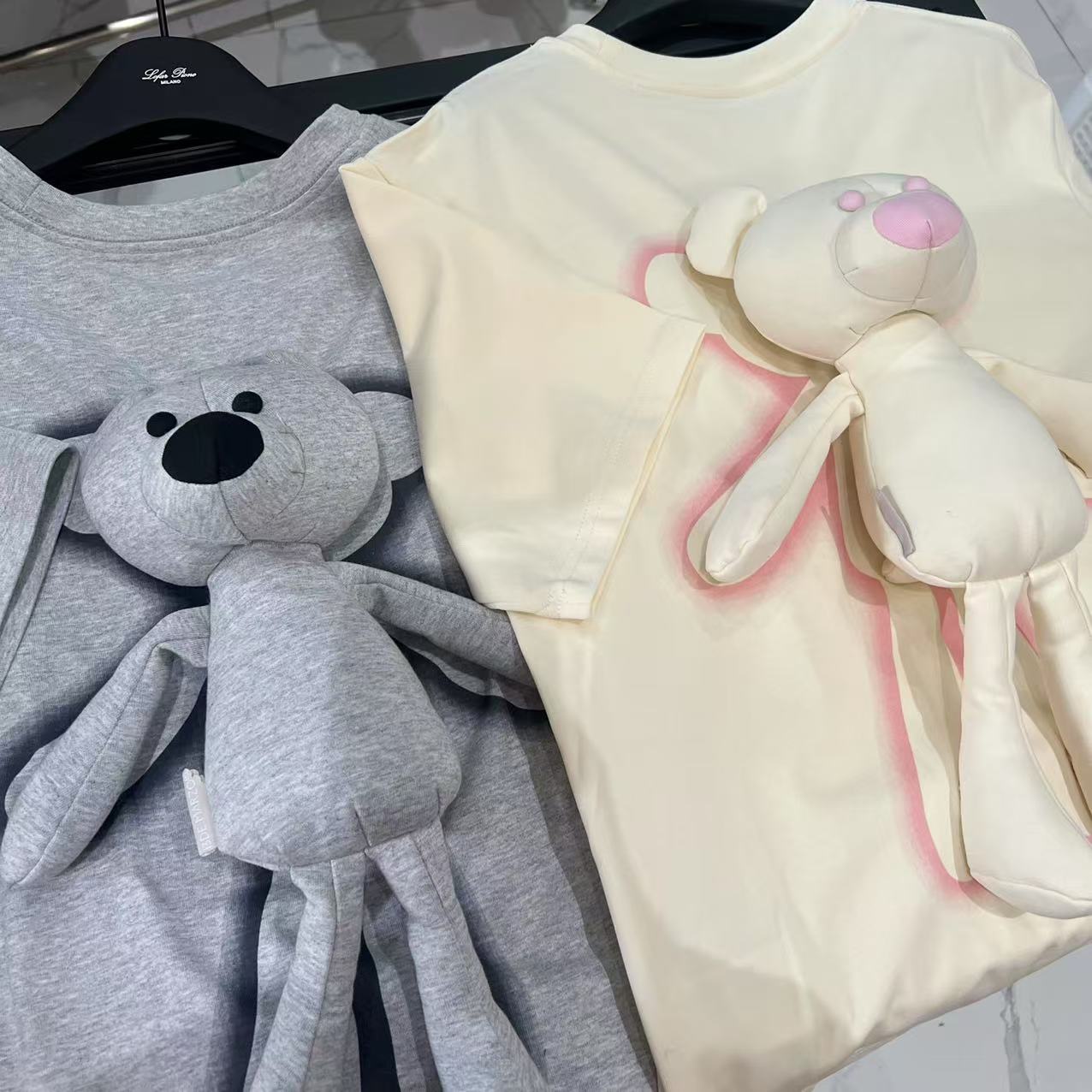 Fog（121）春夏新款喷绘立体玩偶设计感百搭圆领短袖T恤 DX01