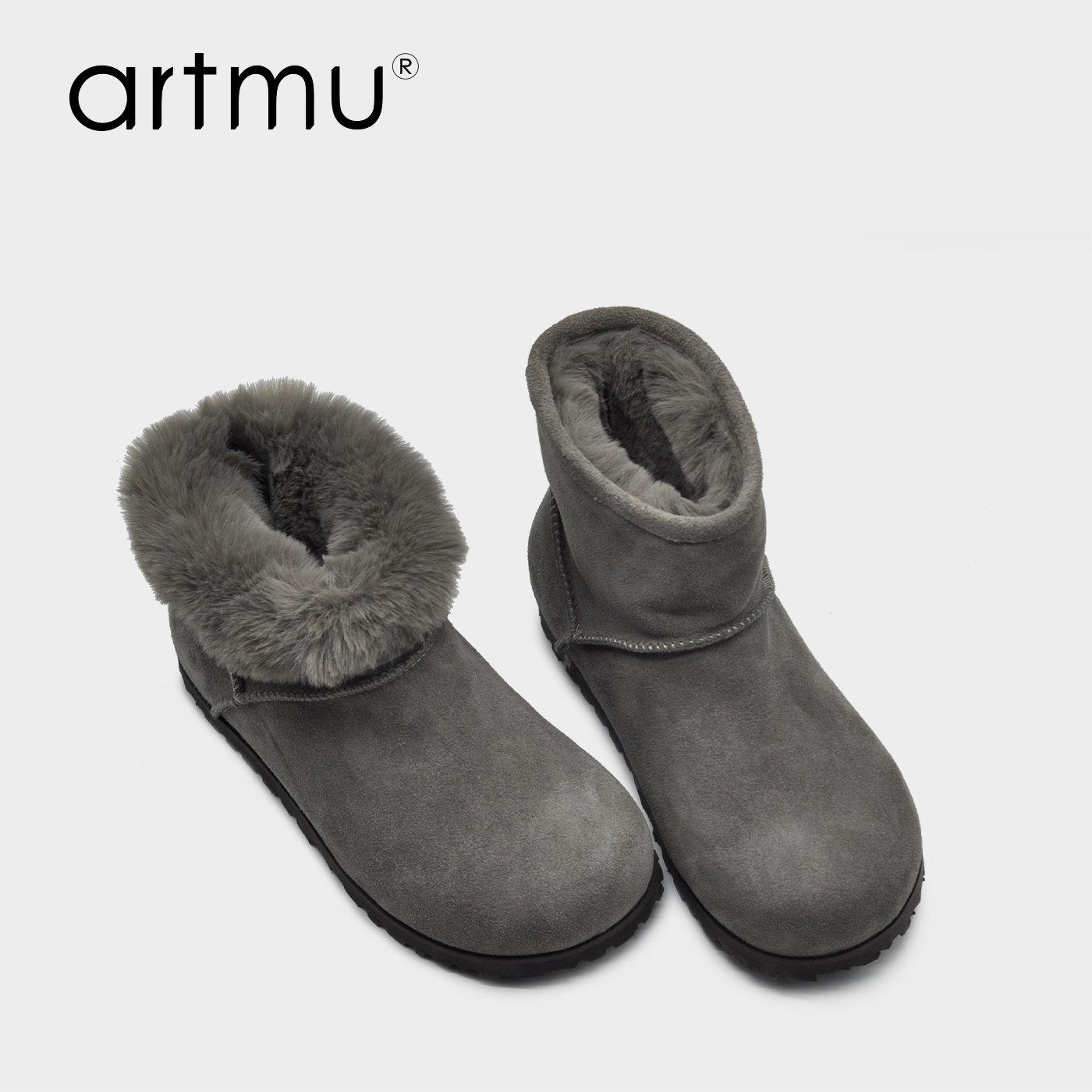 Artmu阿木磨砂雪地靴女加绒加厚冬季鞋子保暖大头博肯棉靴 828-15