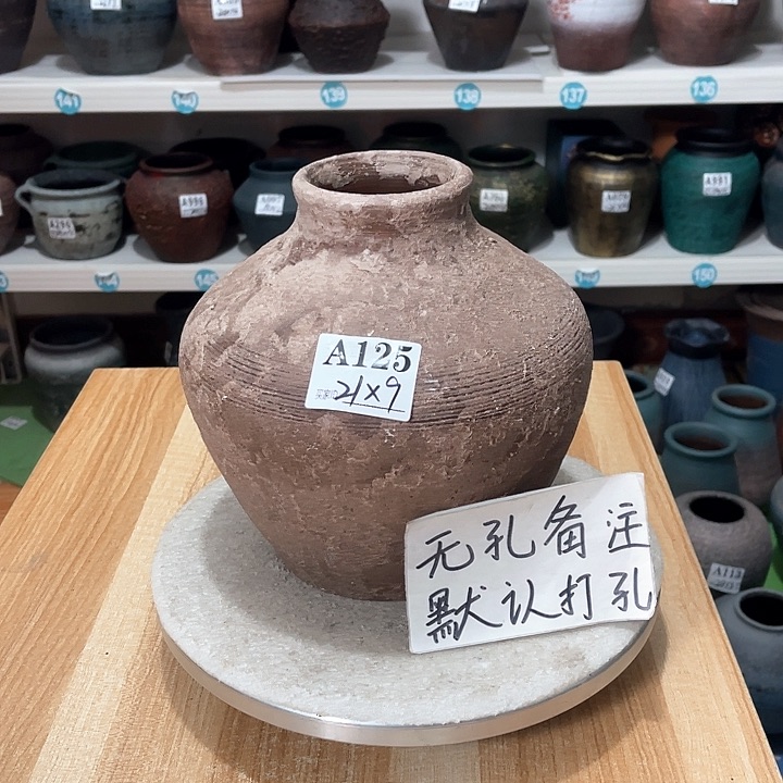 红陶手工制作工艺花盆