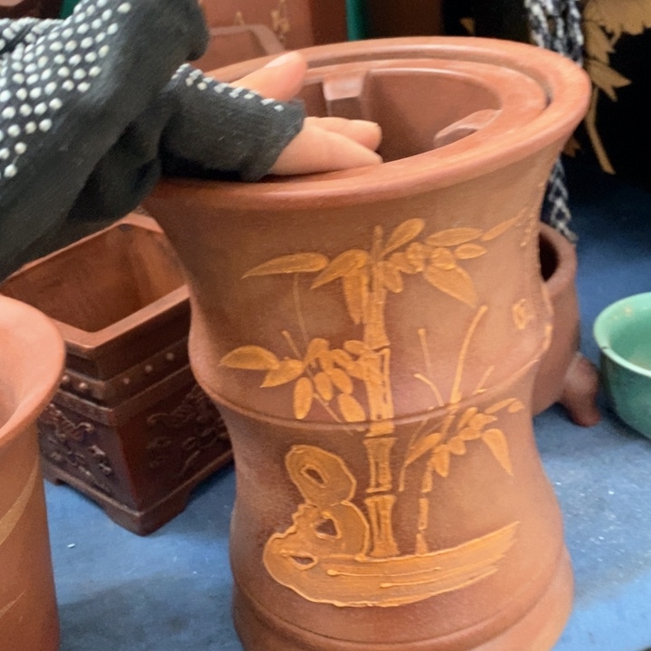 蜜安罐瓷香炉锡茶则