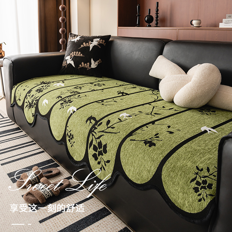 LangSha/浪莎沙发垫雪尼尔四季通用中古风高级感防滑沙发坐垫子