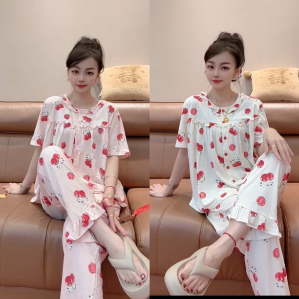 娜姐家2026新款薄款可爱不起毛可外家居服套装