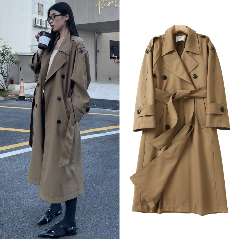 ZZZSTUDIO 巴黎旧梦经典廓形大翻领双排扣中长款气质风衣外套女