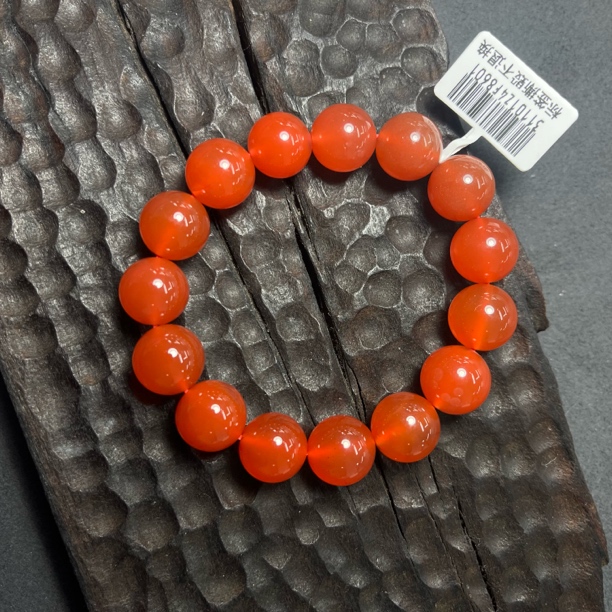 原矿无优化天然南红保山河湾冰红单圈13mm左右