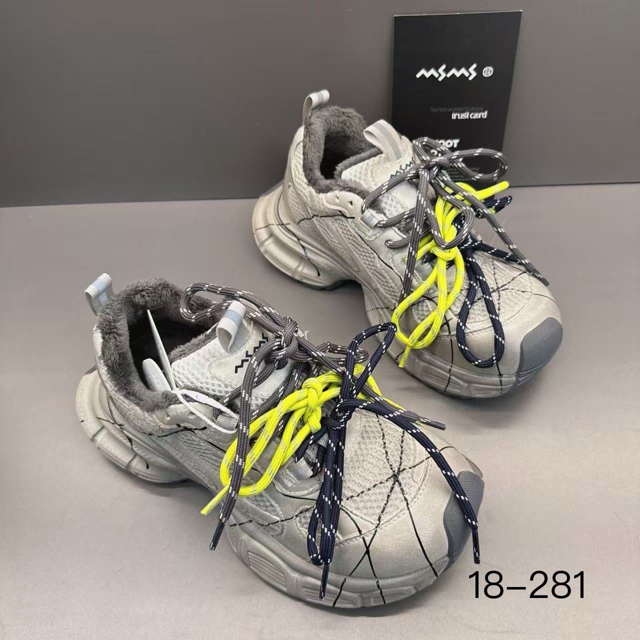 玛莎玛索冬季新款加绒老爹鞋18-281时尚百搭休闲网红厚底女鞋棉鞋