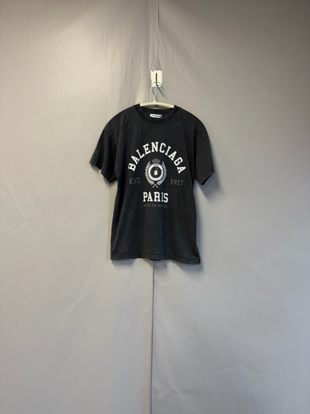 95新 Balenciaga/巴黎世家 麦穗水洗做旧短袖 xxs码数