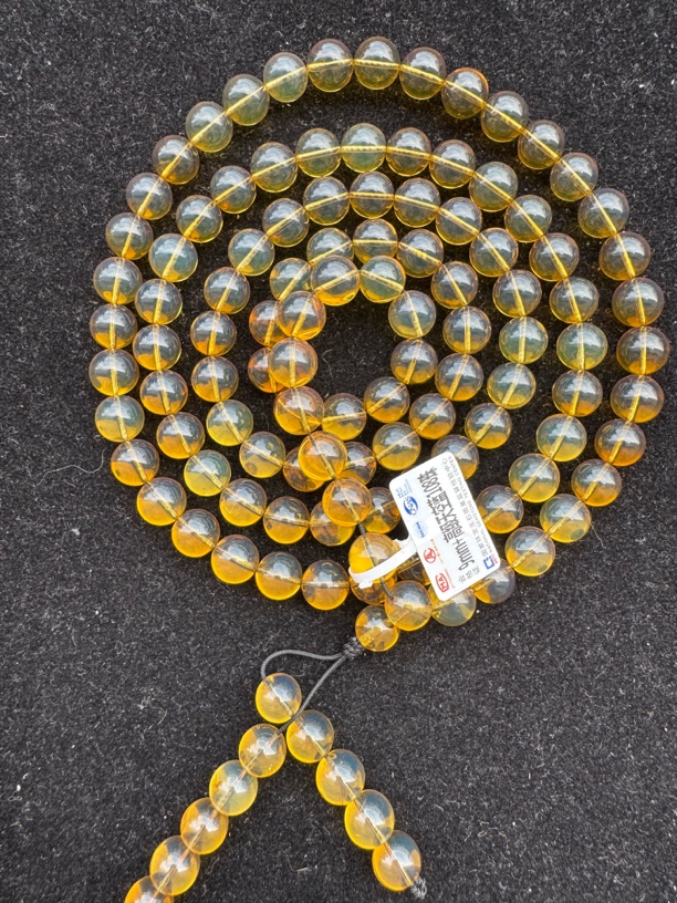 天青蓝珀高级天空蓝108圆珠9mm+