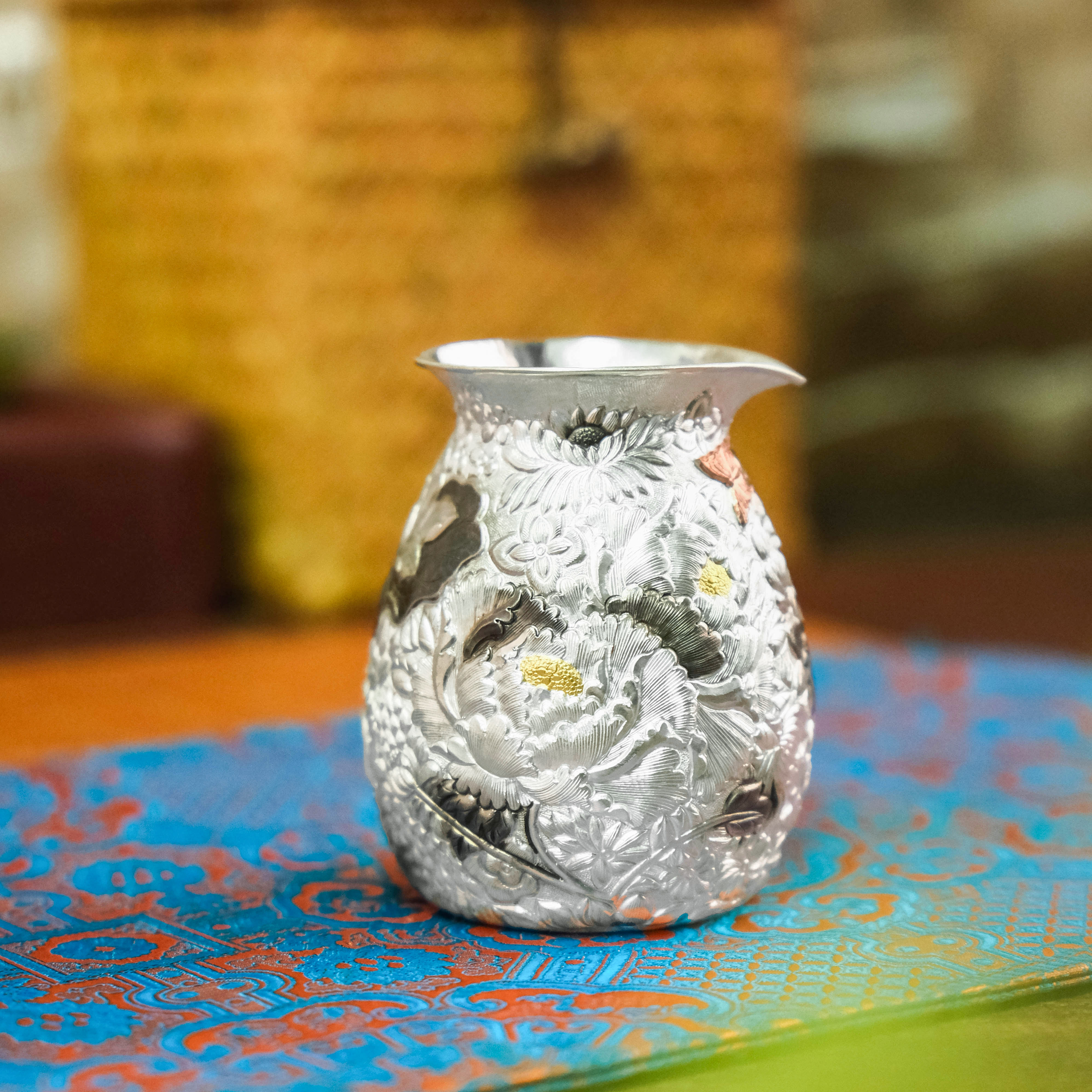 壶尔摩斯《四季酒壶》茶壶 家用纯手工精美茶器约60g180cc足银999