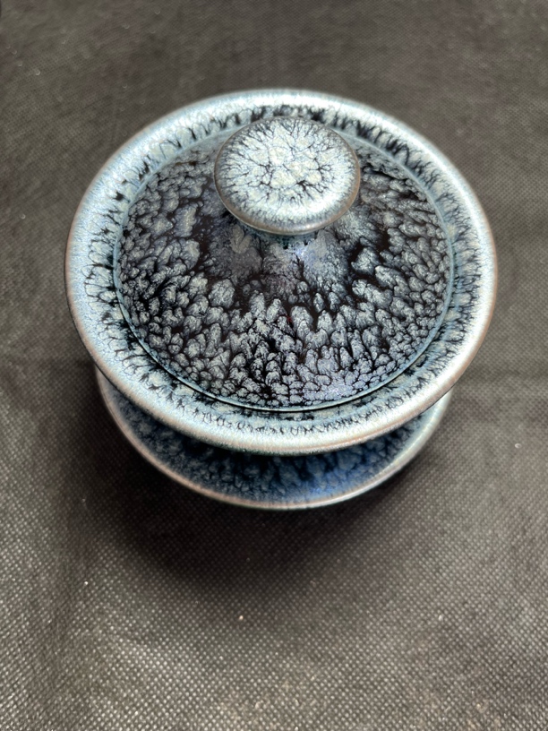 百花三才陶瓷茶杯盖碗泡茶碗小盖碗茶具（180左右容量）建窑建盏