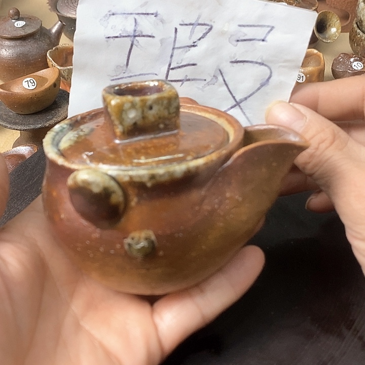 杯手工粗陶、柴烧茶器