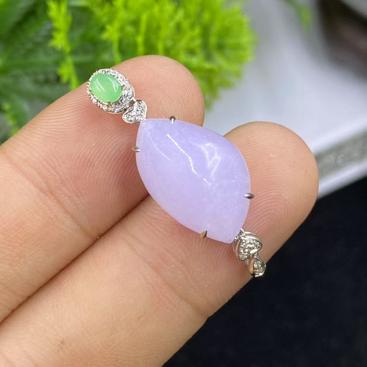 新春大集翡翠吊坠（不含链）18k金镶嵌--吊坠4436C