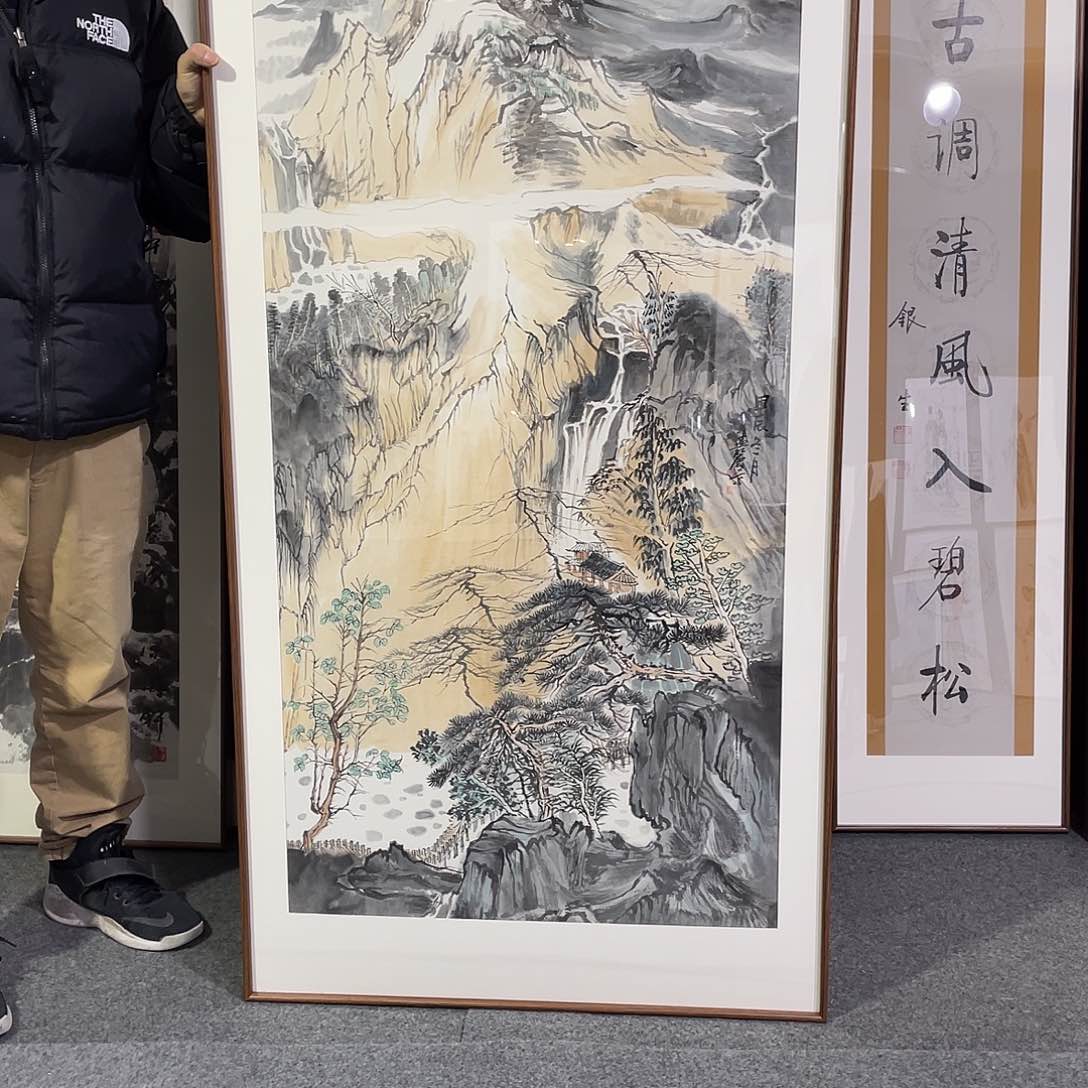 国画咖*手绘画作品带框发货