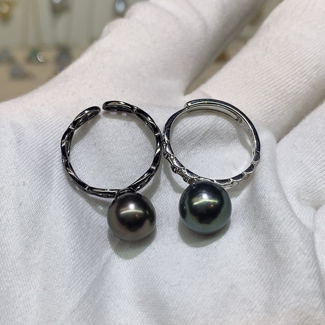 银S925镶嵌戒指海水珍珠