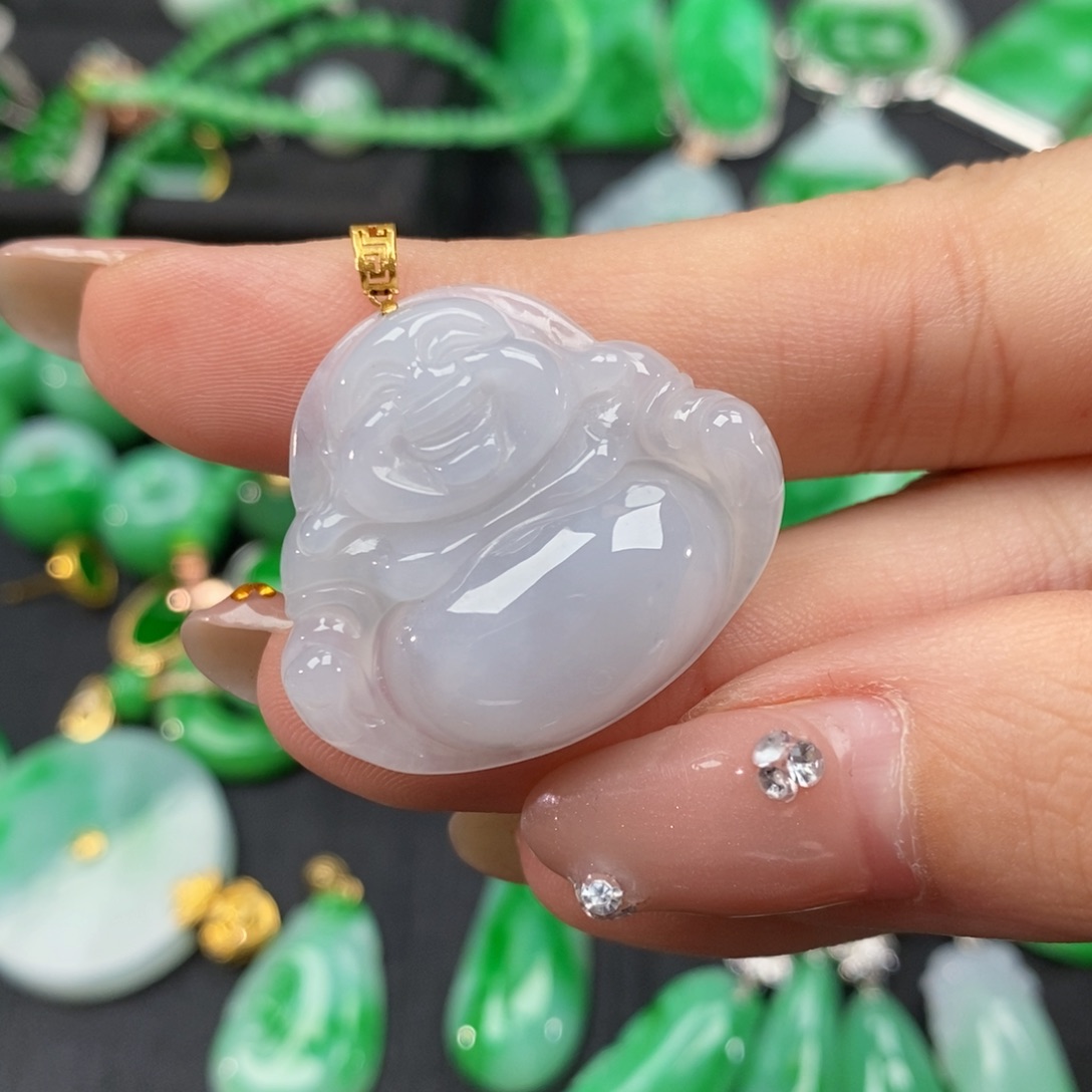 翡翠颈饰18K金镶嵌翡翠